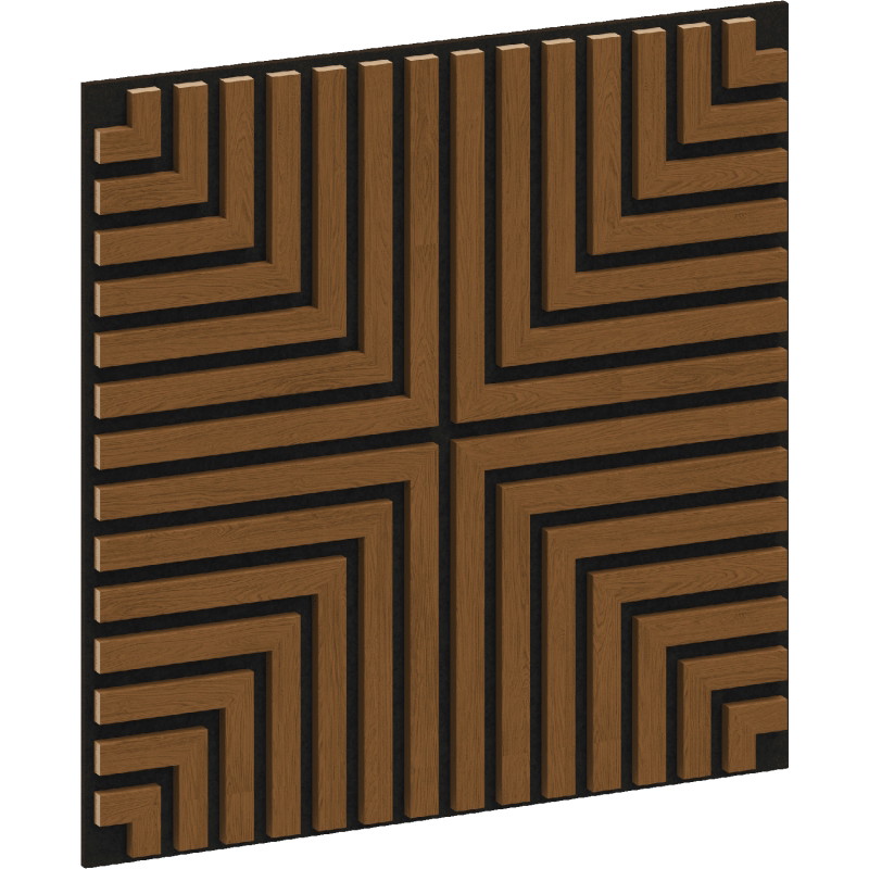 Mexen Linea 02 panneau mural acoustique 60 x 60 cm (4 pièces), feutre 9 mm, placage technique, Chêne Naturel