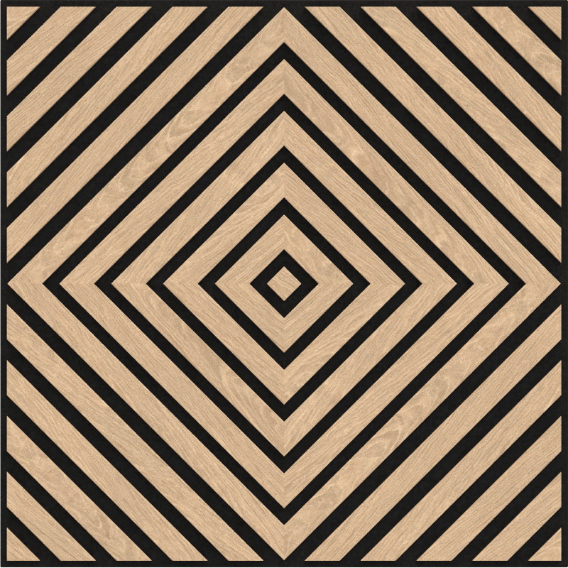 Mexen Linea 03 panneau mural acoustique 60 x 60 cm (4 pcs), feutre 9 mm, placage technique, Chêne Blanchi - S110-60607-03-040
