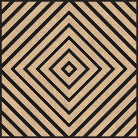Mexen Linea 03 panneau mural acoustique 60 x 60 cm (4 pcs), feutre 9 mm, placage technique, Chêne Blanchi - S110-60607-03-040