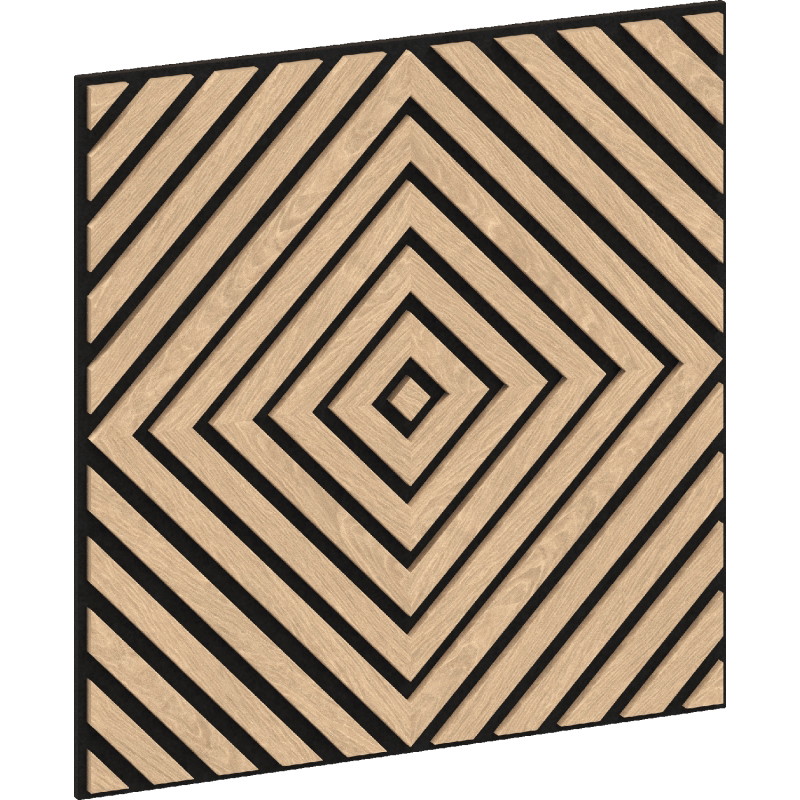 Mexen Linea 03 panneau mural acoustique 60 x 60 cm (4 pcs), feutre 9 mm, placage technique, Chêne Blanchi - S110-60607-03-040