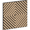 Mexen Linea 03 panneau mural acoustique 60 x 60 cm (4 pcs), feutre 9 mm, placage technique, Chêne Blanchi - S110-60607-03-040