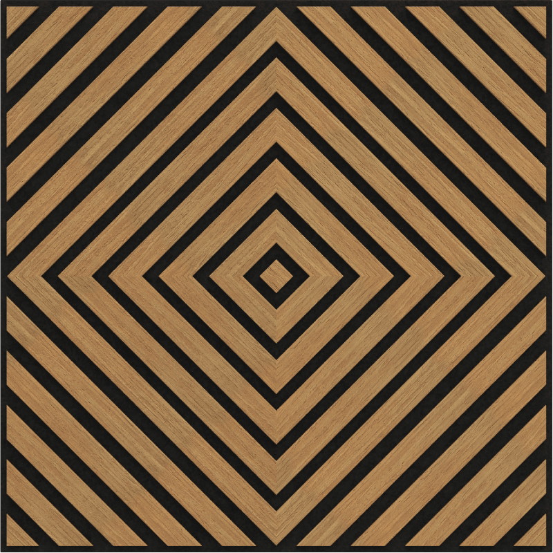 Mexen Linea 03 panneau mural acoustique 60 x 60 cm (4pcs), feutre 9 mm, placage technique, Chêne Classic - S110-60607-03-041