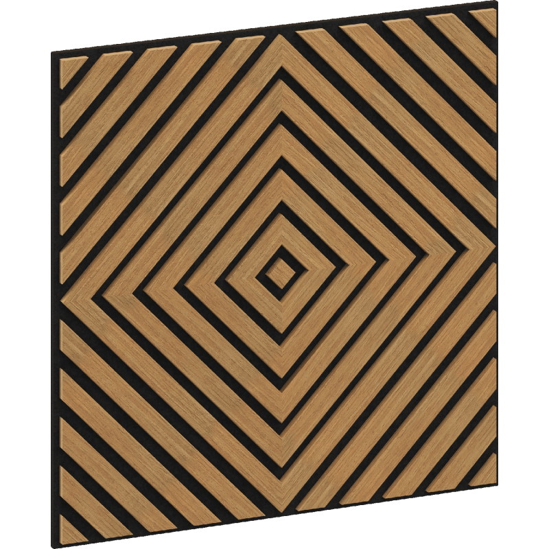 Mexen Linea 03 panneau mural acoustique 60 x 60 cm (4pcs), feutre 9 mm, placage technique, Chêne Classic - S110-60607-03-041