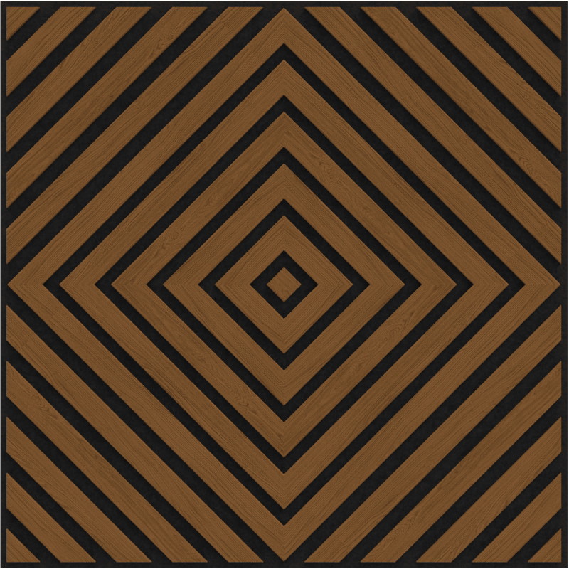 Mexen Linea 03 panneau mural acoustique 60 x 60 cm (4 pièces), feutre 9 mm, placage technique, Chêne Naturel
