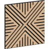 Mexen Linea 05 panneau mural acoustique 60 x 60 cm (4pcs), feutre 9 mm, placage technique, Chêne Blanchi - S110-60607-05-040