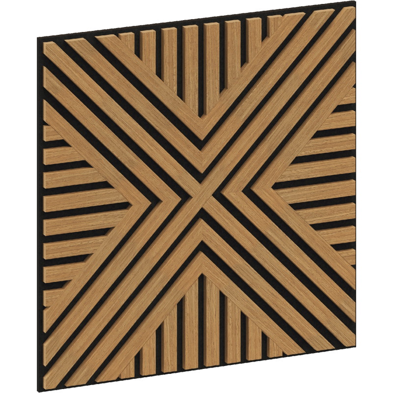 Mexen Linea 05 panneau mural acoustique 60 x 60 cm (4 pièces), feutre 9 mm, placage technique, Chêne Classique