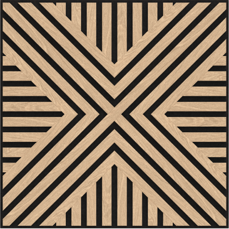 Mexen Linea 06 panneau mural acoustique 60 x 60 cm (4 pcs), feutre 9 mm, placage technique, Chêne blanchi - S110-60607-06-040