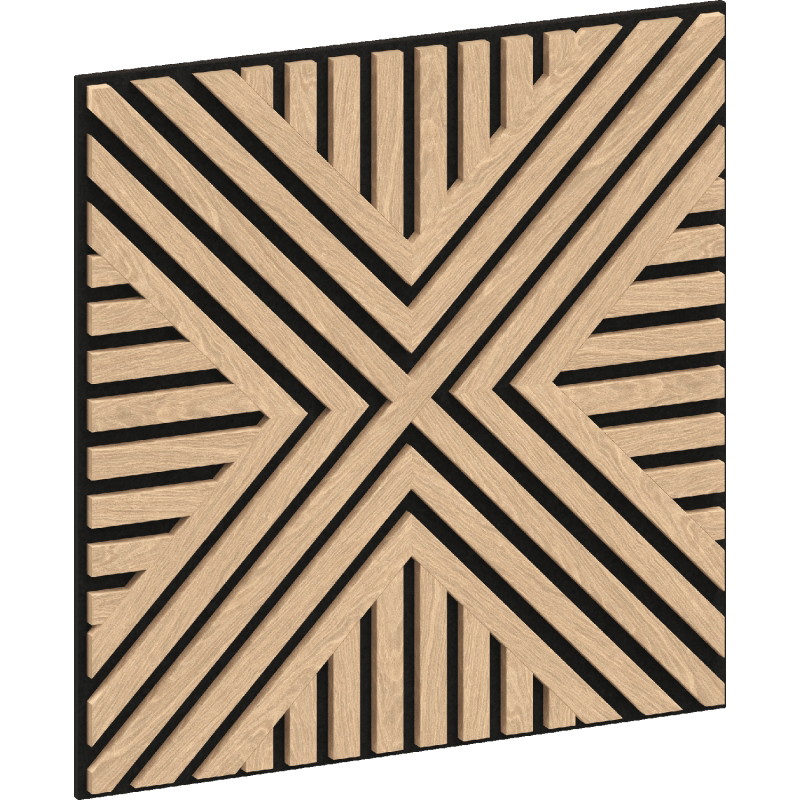 Mexen Linea 06 panneau mural acoustique 60 x 60 cm (4 pcs), feutre 9 mm, placage technique, Chêne blanchi - S110-60607-06-040