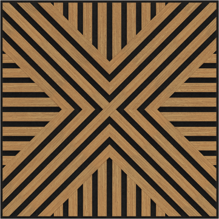 Mexen Linea 06 panneau mural acoustique 60 x 60 cm (4 pièces), feutre 9 mm, placage technique, Chêne Classic