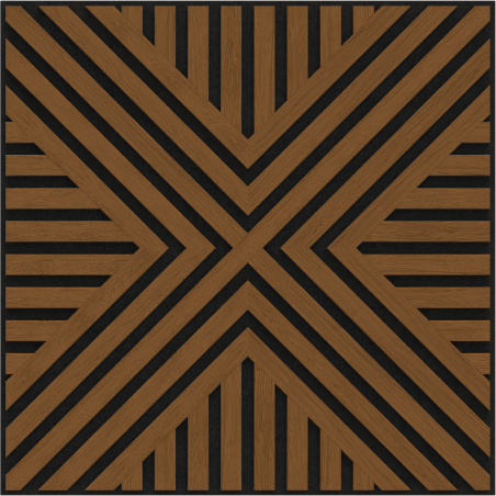 Mexen Linea 06 panneau mural acoustique 60 x 60 cm (4 pcs), feutre 9 mm, placage technique, Chêne Naturel - S110-60607-06-042