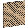 Mexen Linea 08 panneau mural acoustique 60 x 60 cm (4 pièces), feutre 9 mm, placage technique, Chêne Blanchi