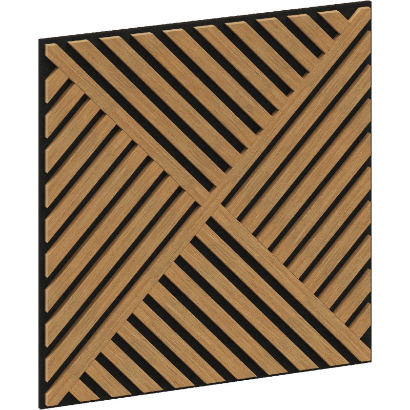 Mexen Linea 08 panneau mural acoustique 60 x 60 cm (4 pièces), feutre 9 mm, placage technique, Chêne Classic