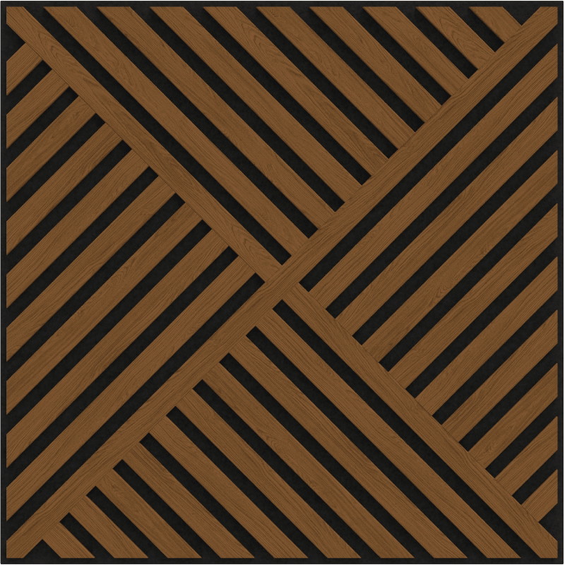 Mexen Linea 08 panneau mural acoustique 60 x 60 cm (4 pcs), feutre 9 mm, placage technique, Chêne Naturel - S110-60607-08-042