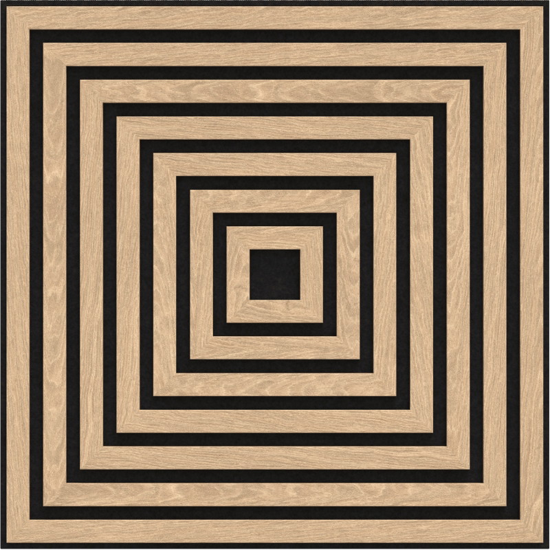 Mexen Linea 13 panneau mural acoustique 60 x 60 cm (4 pcs.), feutre 9 mm, placage technique, Chêne blanchi - S110-60607-13-040