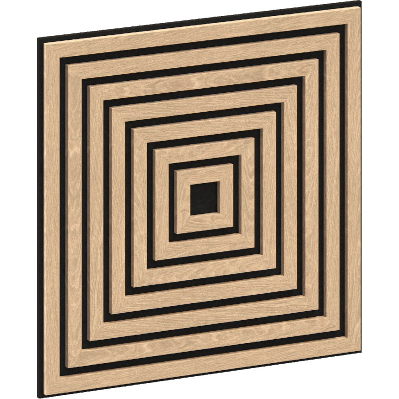 Mexen Linea 13 panneau mural acoustique 60 x 60 cm (4 pcs.), feutre 9 mm, placage technique, Chêne blanchi - S110-60607-13-040