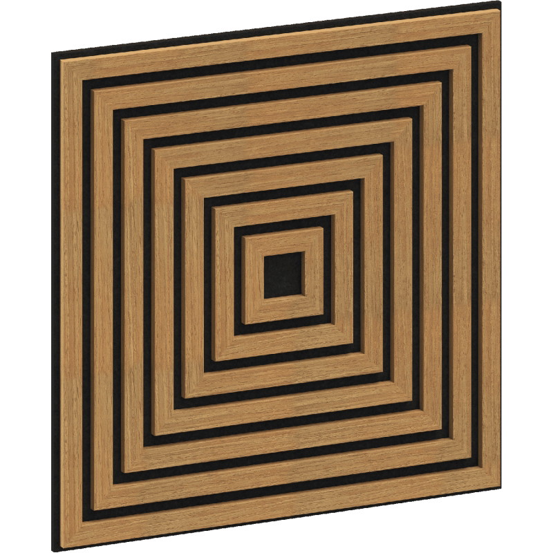 Mexen Linea 13 panneau mural acoustique 60 x 60 cm (4 pièces), feutre 9 mm, placage technique, Chêne Classique