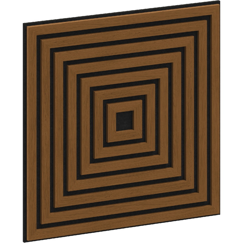 Mexen Linea 13 panneau mural acoustique 60 x 60 cm (4 pièces), feutre 9 mm, placage technique, Chêne Naturel