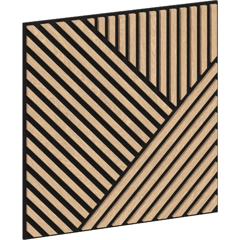 Mexen Linea 25 panneau mural acoustique 60 x 60 cm (4 pcs), feutre 9 mm, placage technique, Chêne Blanchi - S110-60607-25-040