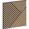 Mexen Linea 25 panneau mural acoustique 60 x 60 cm (4 pcs), feutre 9 mm, placage technique, Chêne Blanchi - S110-60607-25-040