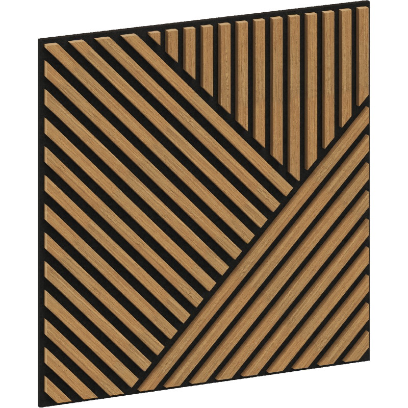 Mexen Linea 25 panneau mural acoustique 60 x 60 cm (4 pièces), feutre 9 mm, placage technique, Chêne Classic