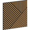 Mexen Linea 25 panneau mural acoustique 60 x 60 cm (4 pièces), feutre 9 mm, placage technique, Chêne Classic