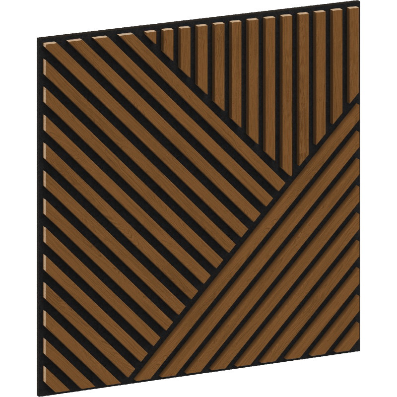 Mexen Linea 25 panneau mural acoustique 60 x 60 cm (4 pièces), feutre 9 mm, placage technique, Chêne Naturel