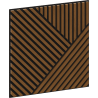Mexen Linea 25 panneau mural acoustique 60 x 60 cm (4 pièces), feutre 9 mm, placage technique, Chêne Naturel