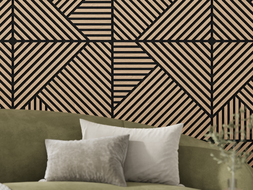 Mexen Linea 25 panneau mural acoustique 60 x 60 cm (4 pcs), feutre 9 mm, placage technique, Chêne Blanchi - S110-60607-25-040