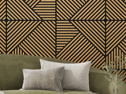 Mexen Linea 25 panneau mural acoustique 60 x 60 cm (4 pièces), feutre 9 mm, placage technique, Chêne Classic
