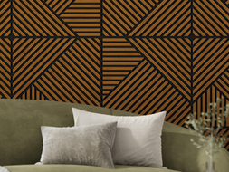 Mexen Linea 25 panneau mural acoustique 60 x 60 cm (4 pièces), feutre 9 mm, placage technique, Chêne Naturel