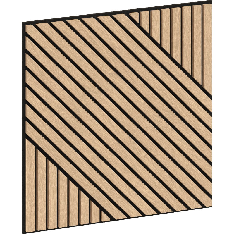 Mexen Linea 26 panneau mural acoustique 60 x 60 cm (4pcs), feutre 9 mm, placage technique, Chêne blanchi - S110-60607-26-040