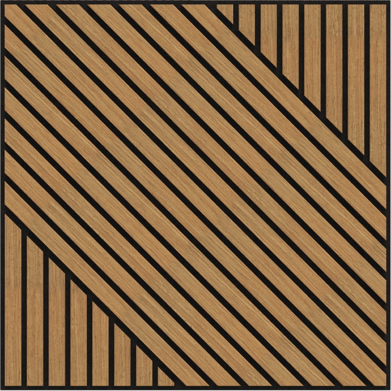 Mexen Linea 26 panneau mural acoustique 60 x 60 cm (4 pcs), feutre 9 mm, placage technique, Chêne Classique - S110-60607-26-041
