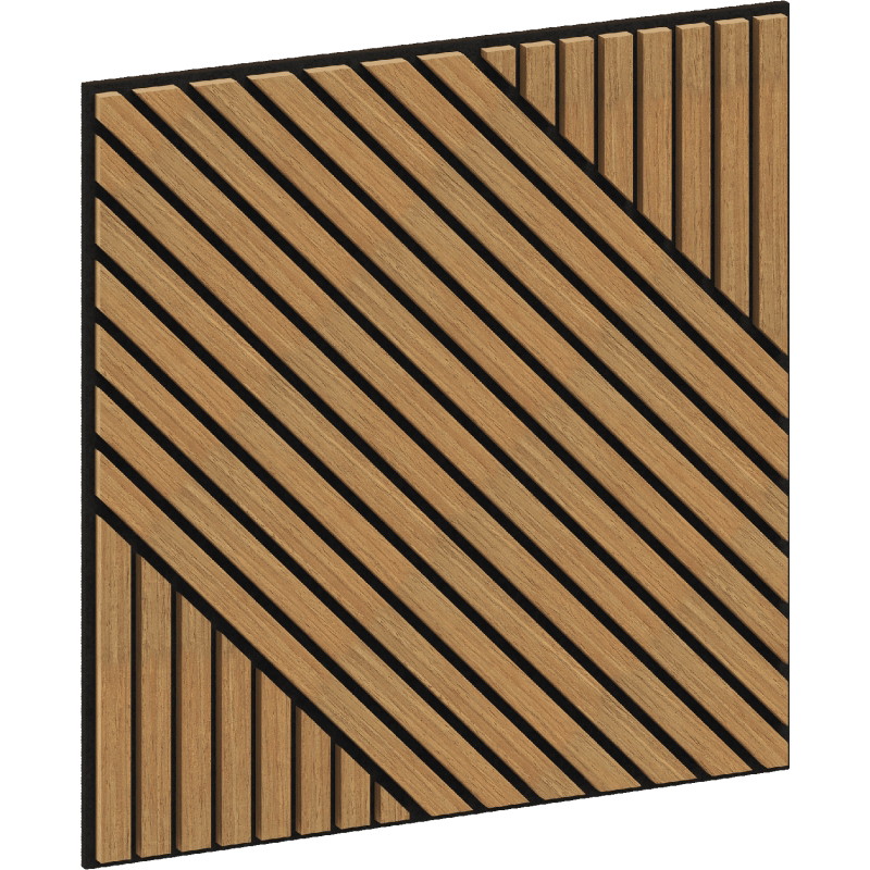 Mexen Linea 26 panneau mural acoustique 60 x 60 cm (4 pcs), feutre 9 mm, placage technique, Chêne Classique - S110-60607-26-041