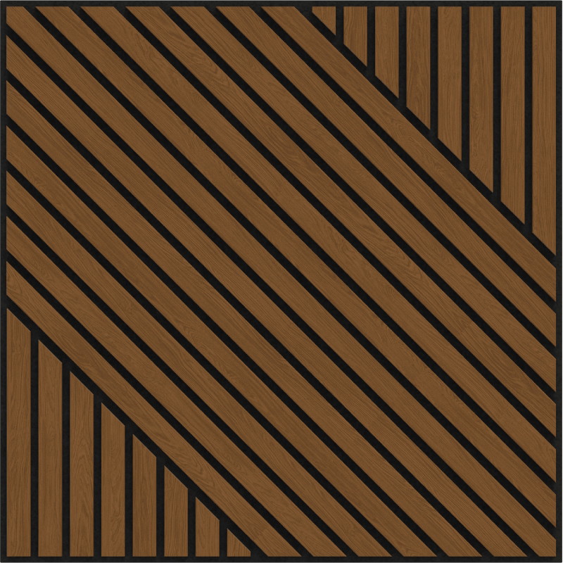 Mexen Linea 26 panneau mural acoustique 60 x 60 cm (4 pcs), feutre 9 mm, placage technique, Chêne Naturel - S110-60607-26-042