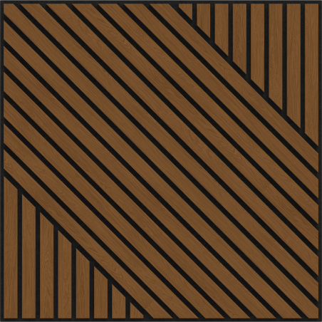 Mexen Linea 26 panneau mural acoustique 60 x 60 cm (4 pcs), feutre 9 mm, placage technique, Chêne Naturel - S110-60607-26-042