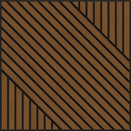 Mexen Linea 26 panneau mural acoustique 60 x 60 cm (4 pcs), feutre 9 mm, placage technique, Chêne Naturel - S110-60607-26-042