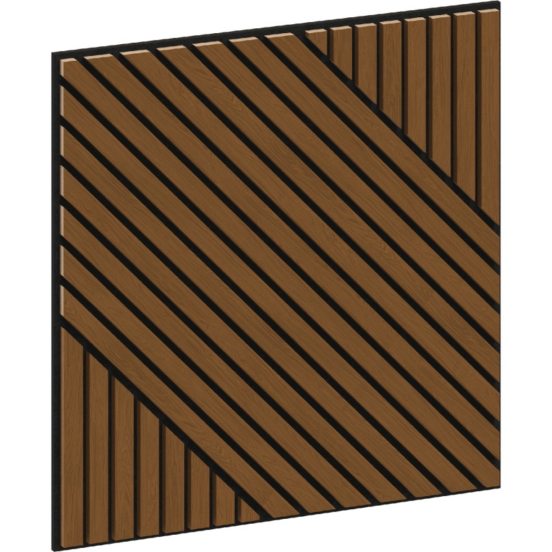 Mexen Linea 26 panneau mural acoustique 60 x 60 cm (4 pcs), feutre 9 mm, placage technique, Chêne Naturel - S110-60607-26-042