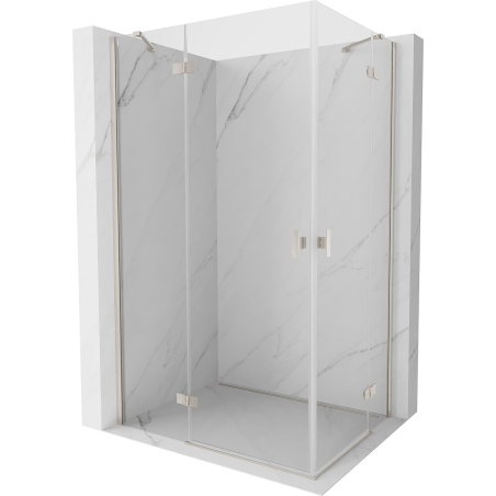 Mexen Mist-H Duo cabine de douche pivotante gauche 95 x 70 cm, transparent, nickel brossé - 8A5-095L-070P-97-00