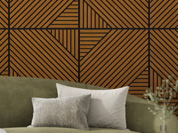Mexen Linea 26 panneau mural acoustique 60 x 60 cm (4 pcs), feutre 9 mm, placage technique, Chêne Naturel - S110-60607-26-042