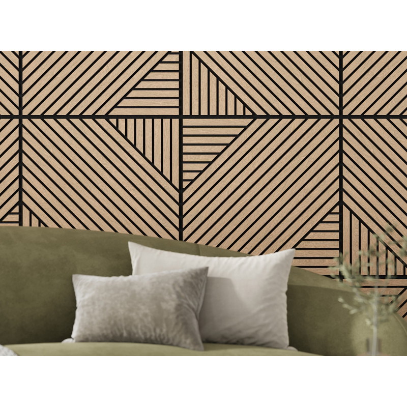 Mexen Linea 26 panneau mural acoustique 60 x 60 cm (4pcs), feutre 9 mm, placage technique, Chêne blanchi - S110-60607-26-040