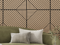 Mexen Linea 26 panneau mural acoustique 60 x 60 cm (4pcs), feutre 9 mm, placage technique, Chêne blanchi - S110-60607-26-040