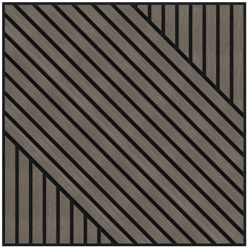 Mexen Linea 26 panneau mural acoustique 60 x 60 cm (4pcs), feutre 9 mm, placage technique, Chêne Gris - S110-60607-26-043