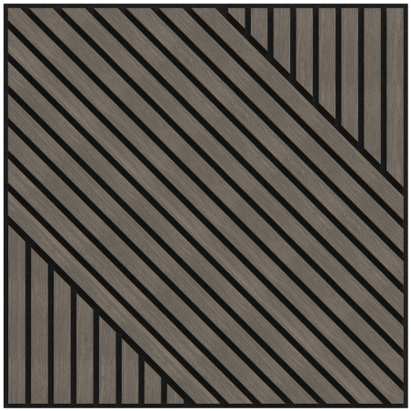 Mexen Linea 26 panneau mural acoustique 60 x 60 cm (4pcs), feutre 9 mm, placage technique, Chêne Gris - S110-60607-26-043