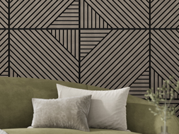 Mexen Linea 26 panneau mural acoustique 60 x 60 cm (4pcs), feutre 9 mm, placage technique, Chêne Gris - S110-60607-26-043