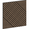 Mexen Linea 26 panneau mural acoustique 60 x 60 cm (4 pcs), feutre 9 mm, placage technique, Noyer Foncé - S110-60607-26-044