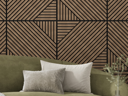 Mexen Linea 26 panneau mural acoustique 60 x 60 cm (4 pcs), feutre 9 mm, placage technique, Noyer Foncé - S110-60607-26-044