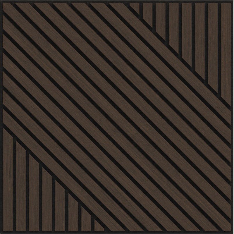 Mexen Linea 26 panneau mural acoustique 60 x 60 cm (4 pièces), feutre 9 mm, placage technique, Chêne Mocca - S110-60607-26-045