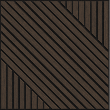 Mexen Linea 26 panneau mural acoustique 60 x 60 cm (4 pièces), feutre 9 mm, placage technique, Chêne Mocca - S110-60607-26-045