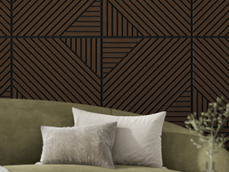 Mexen Linea 26 panneau mural acoustique 60 x 60 cm (4 pièces), feutre 9 mm, placage technique, Chêne Mocca - S110-60607-26-045
