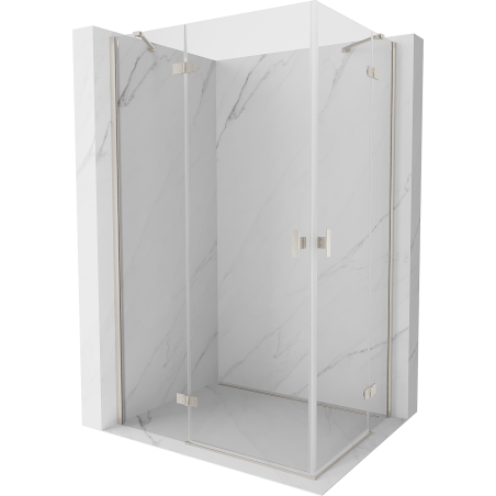 Mexen Mist-H Duo cabine de douche pivotante gauche 110 x 75 cm, transparent, nickel brossé - 8A5-110L-075P-97-00